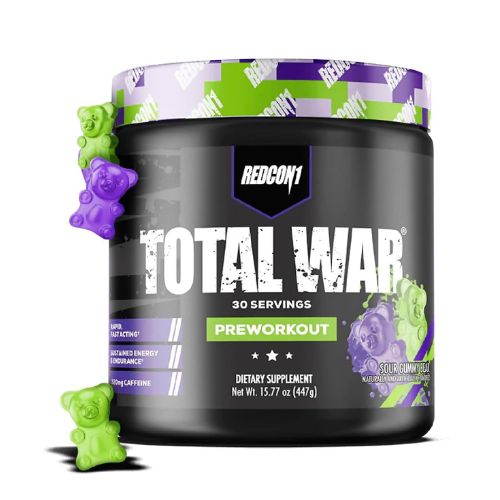 REDCON1 Total War Pre Workout for Women & Men - Sour Gummy Bear - 30 Servings