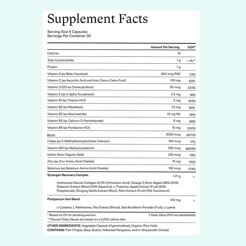 Nutrafol Postpartum | Hair Growth Nutraceutical | 120 Capsules