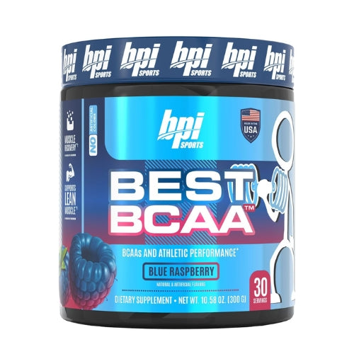 BPI Sports Best BCAA Powder Post Workout Sports Drink - Blue Raspberry - 30 Servings