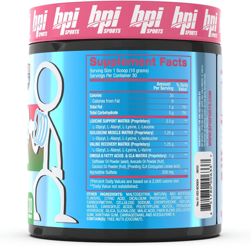 BPI Sports Best BCAA Powder Post Workout Sports Drink - Watermelon Ice - 30 Servings
